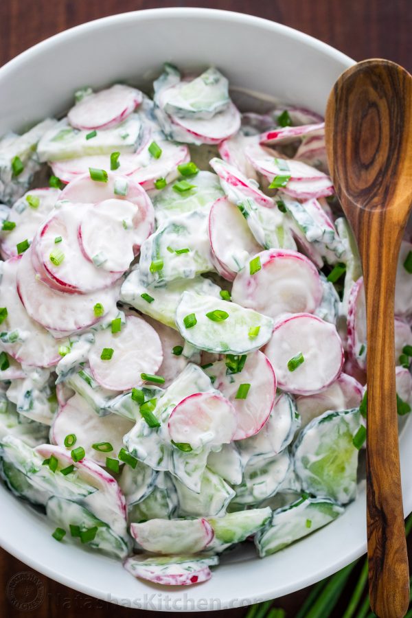 Creamy Paleo Cucumber Radish Salad