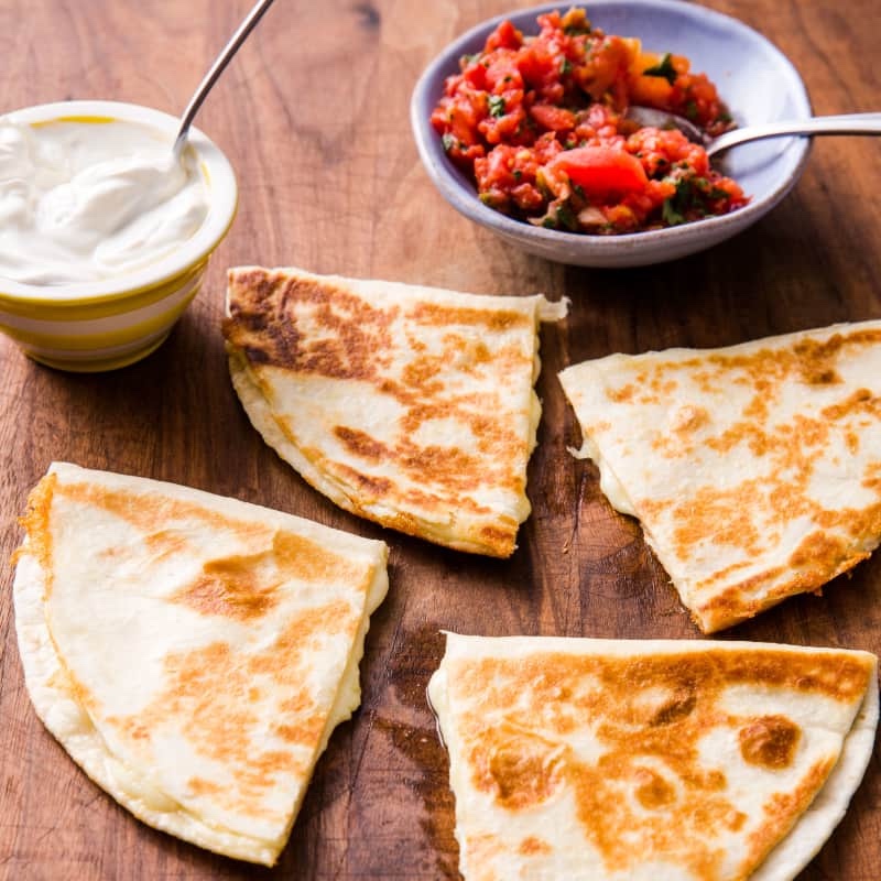 Kids whole wheat cheese quesadilla