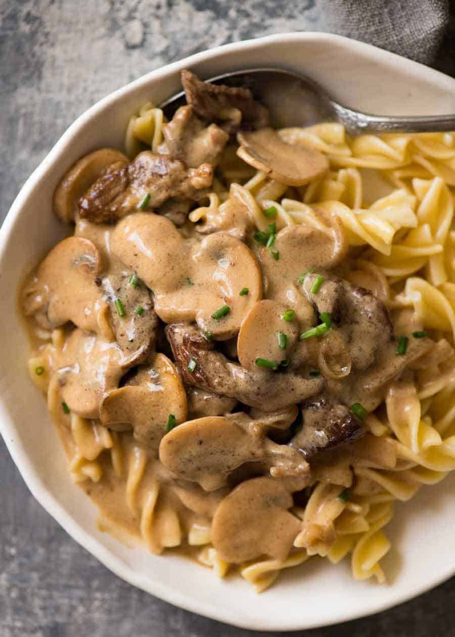 Classic beef stroganoff 