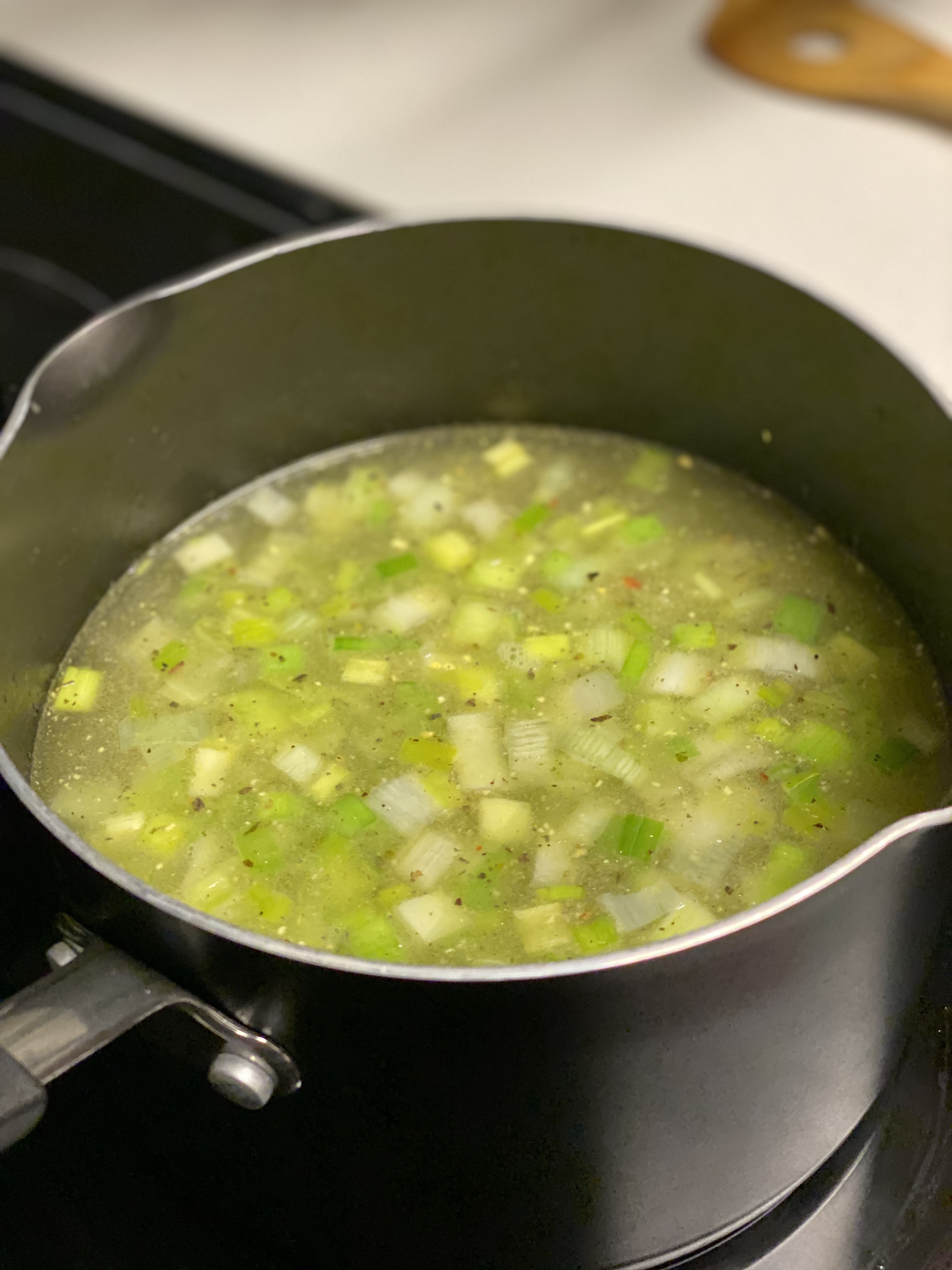 Delicious simple carrot leek noodle soup