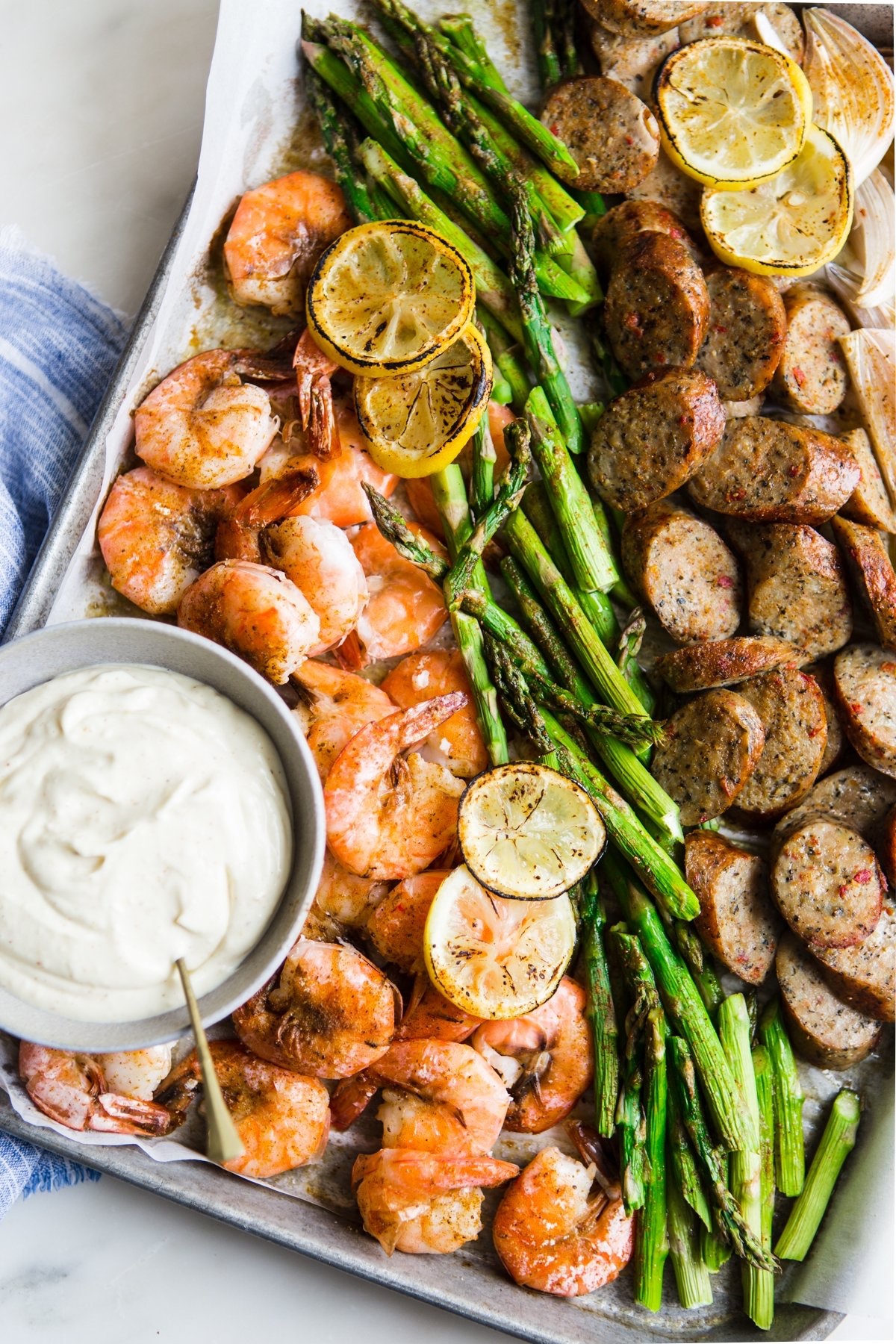 Shrimp asparagus sheet pan dinner