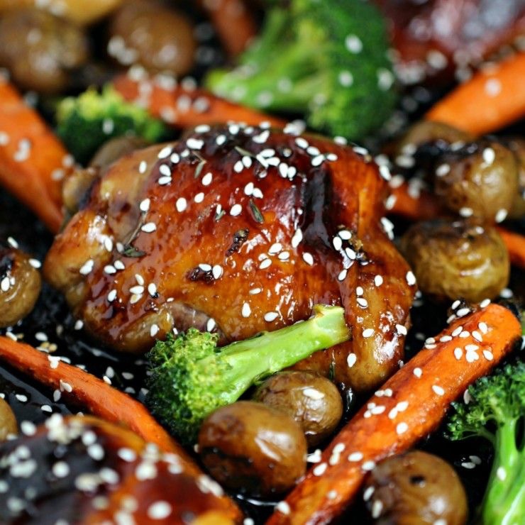 Asian chicken sheet pan dinner