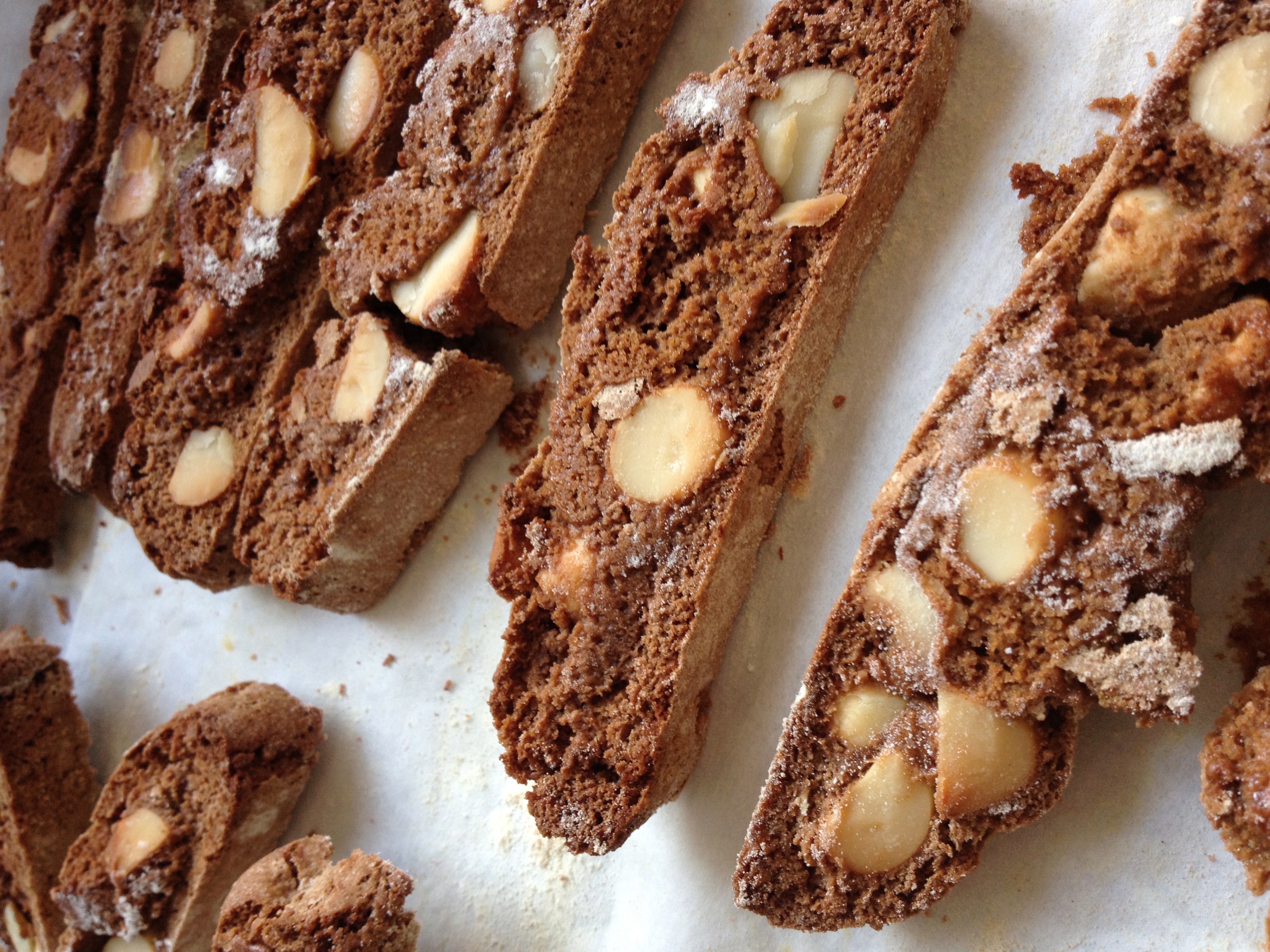 Chocolate macadamia biscotti