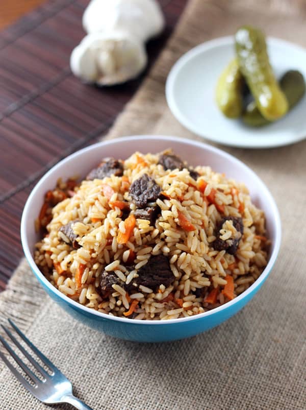 Russian beef plov pilaf