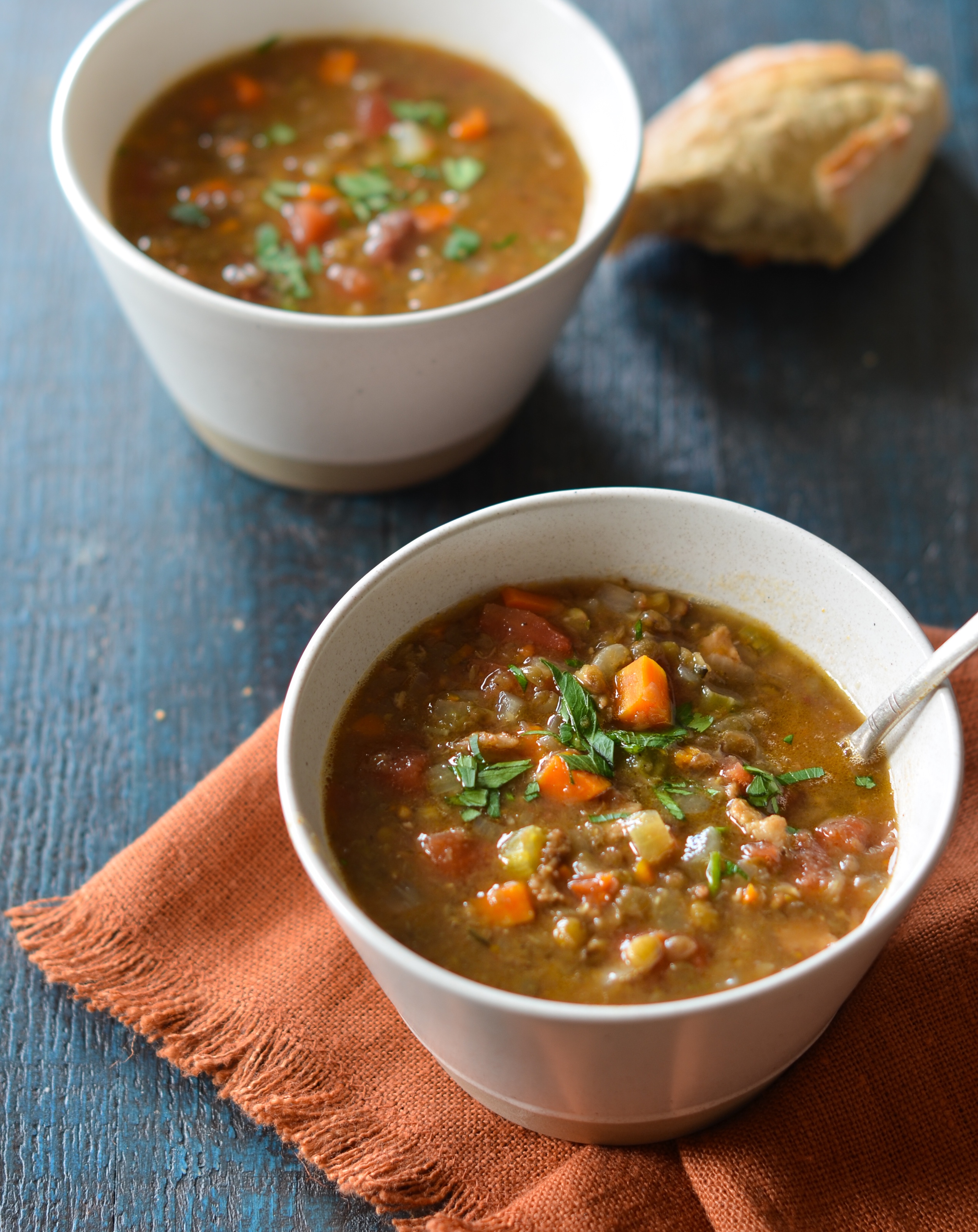 Green lentil soup 